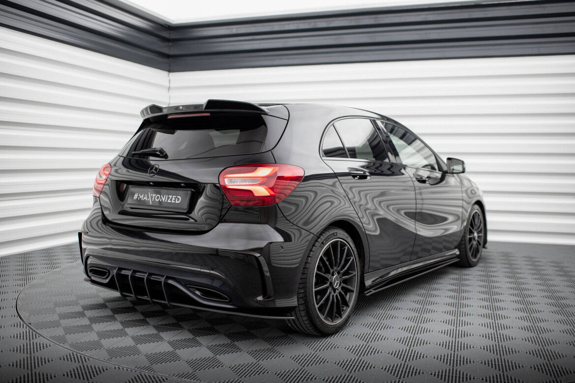 Street Pro Heckansatz Diffusor passend für Mercedes A AMG-Line W176 FL schwarz matt