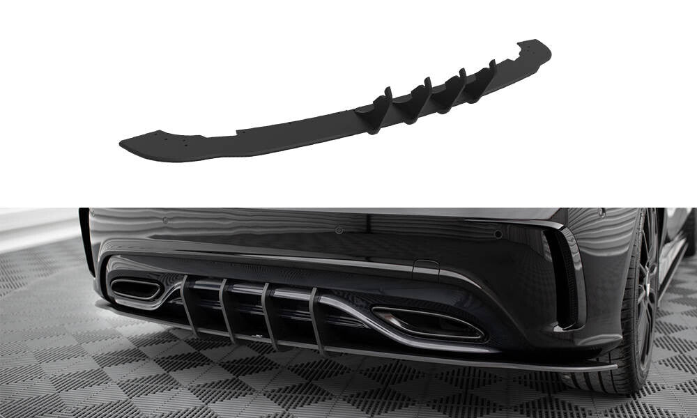 Street Pro Heckansatz Diffusor passend für Mercedes A AMG-Line W176 FL schwarz matt