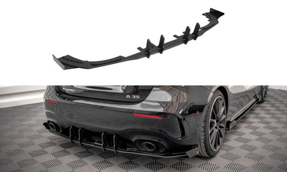 Street Pro Heckansatz Diffusor passend für Mercedes A35 AMG Hatchback Aero Pack W177 schwarz matt + Hochglanz Flaps