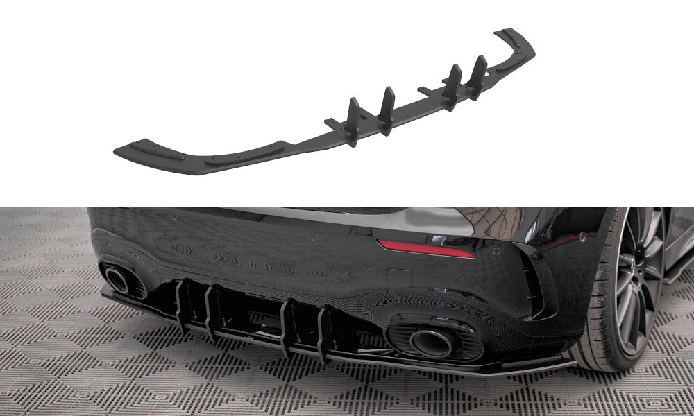 Street Pro Heckansatz Diffusor passend für Mercedes A35 AMG Hatchback Aero Pack W177 schwarz matt