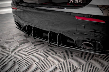Street Pro Heckansatz Diffusor passend für Mercedes A35 AMG Hatchback Aero Pack W177 schwarz matt