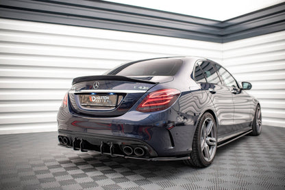 Street Pro Heckansatz Diffusor passend für Mercedes-AMG C 43 Limousine W205 FL schwarz matt