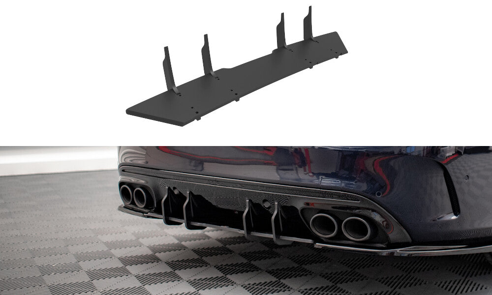 Street Pro Heckansatz Diffusor passend für Mercedes-AMG C 43 Limousine W205 FL schwarz matt