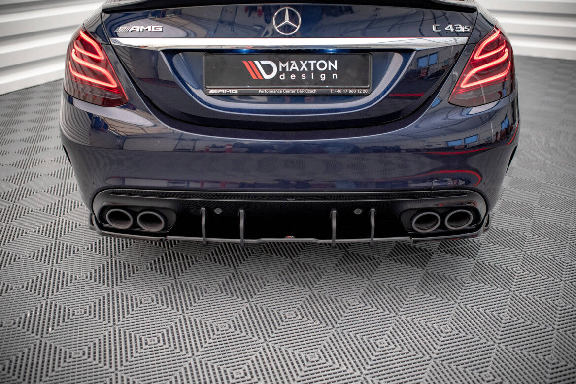 Street Pro Heckansatz Diffusor passend für Mercedes-AMG C 43 Limousine W205 FL schwarz matt