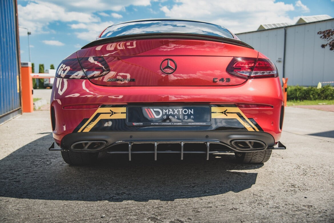 Street Pro Heckansatz Diffusor passend für Mercedes-AMG C43 Coupe C205 schwarz matt