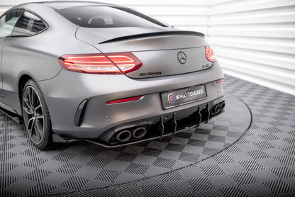 Street Pro Heckansatz Diffusor passend für Mercedes-AMG C43 Coupe / Cabrio C205 FL / A205 FL schwarz matt