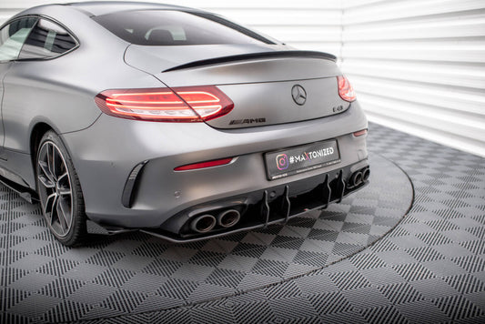 Street Pro Heckansatz Diffusor passend für Mercedes-AMG C43 Coupe / Cabrio C205 FL / A205 FL schwarz matt