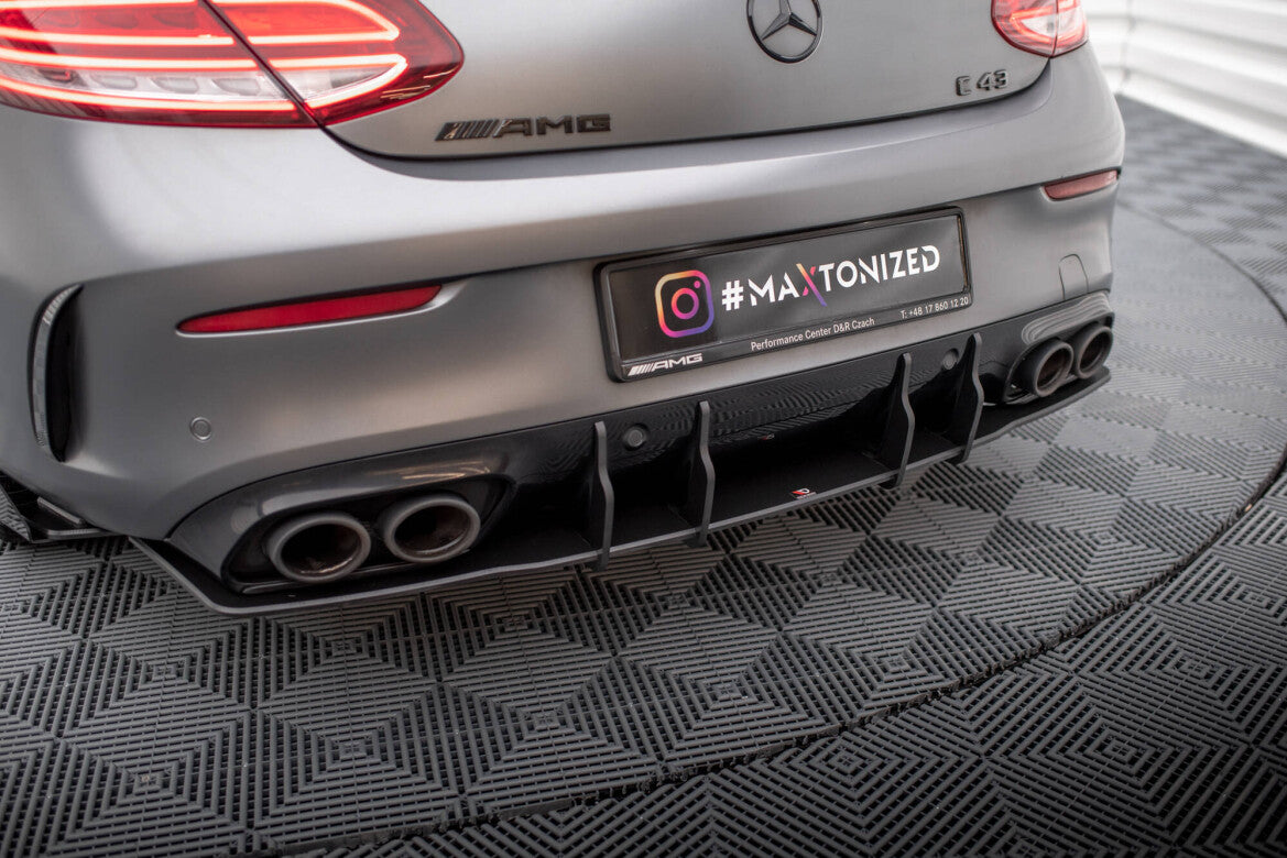 Street Pro Heckansatz Diffusor passend für Mercedes-AMG C43 Coupe / Cabrio C205 FL / A205 FL schwarz matt
