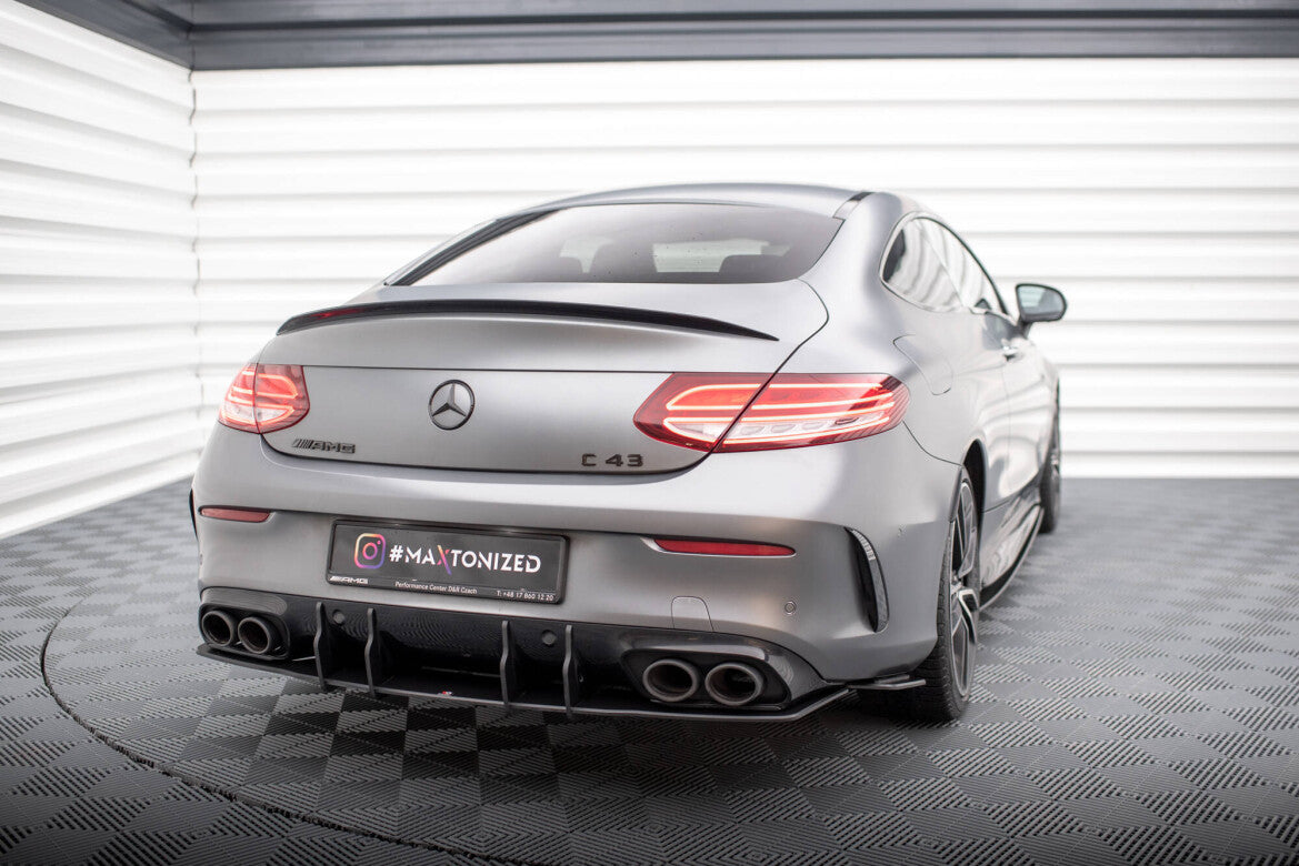 Street Pro Heckansatz Diffusor passend für Mercedes-AMG C43 Coupe / Cabrio C205 FL / A205 FL schwarz matt
