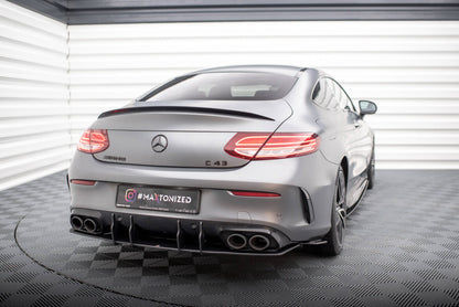 Street Pro Heckansatz Diffusor passend für Mercedes-AMG C43 Coupe / Cabrio C205 FL / A205 FL schwarz matt