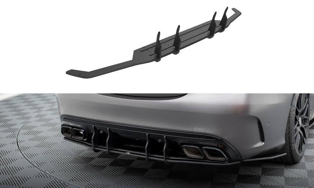 Street Pro Heckansatz Diffusor passend für Mercedes-AMG C63 Limousine / Kombi W205 FL schwarz matt