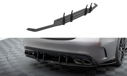 Street Pro Heckansatz Diffusor passend für Mercedes-AMG C63 Limousine / Kombi W205 FL schwarz matt