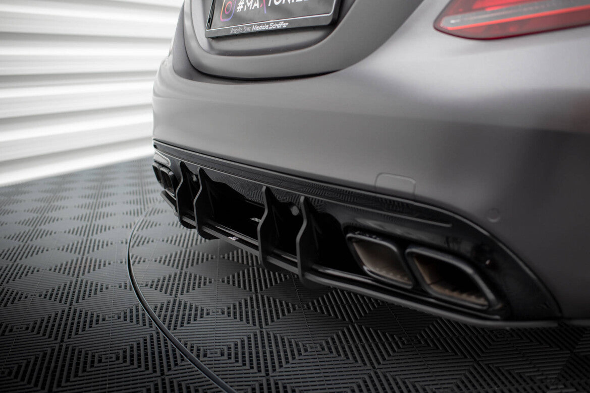 Street Pro Heckansatz Diffusor passend für Mercedes-AMG C63 Limousine / Kombi W205 FL schwarz matt
