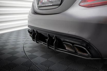Street Pro Heckansatz Diffusor passend für Mercedes-AMG C63 Limousine / Kombi W205 FL schwarz matt