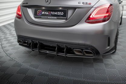 Street Pro Heckansatz Diffusor passend für Mercedes-AMG C63 Limousine / Kombi W205 FL schwarz matt
