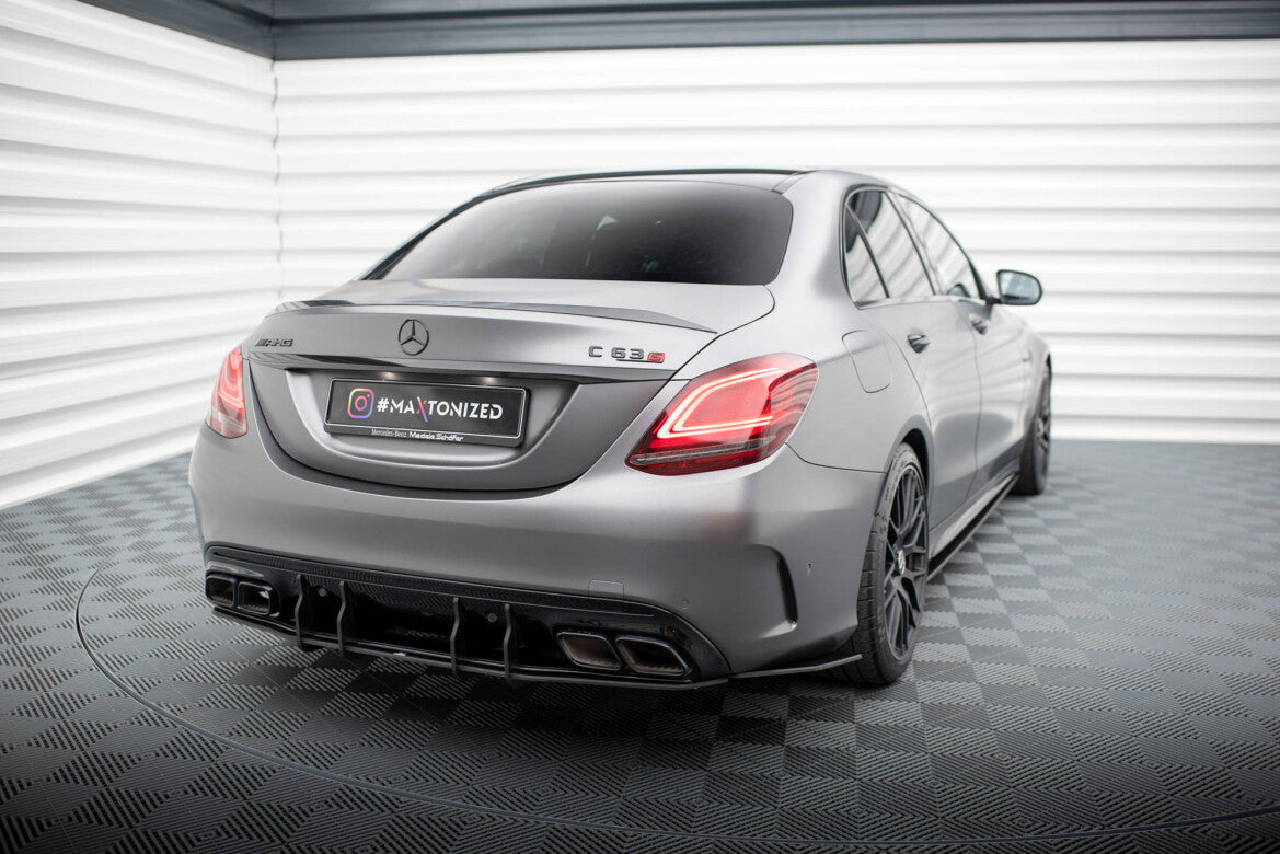 Street Pro Heckansatz Diffusor passend für Mercedes-AMG C63 Limousine / Kombi W205 FL schwarz matt