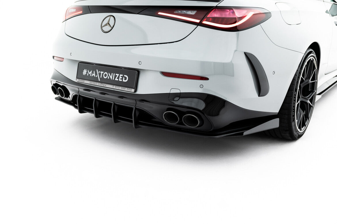 Street Pro Heckansatz Diffusor passend für Mercedes-AMG CLE 53 Aero C236 schwarz matt + Hochglanz Flaps
