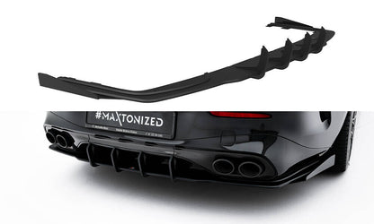 Street Pro Heckansatz Diffusor passend für Mercedes-AMG CLE 53 C236 schwarz matt + Hochglanz Flaps