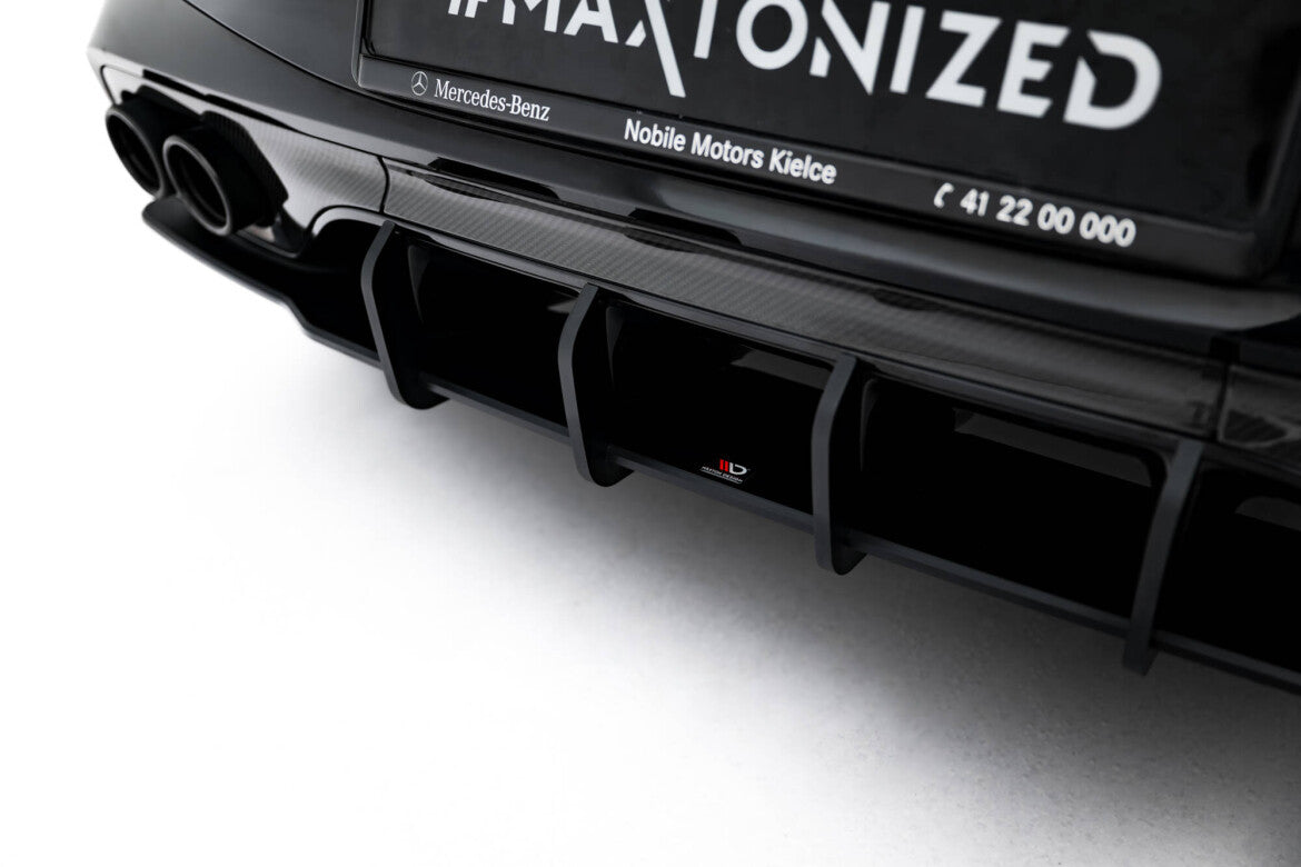 Street Pro Heckansatz Diffusor passend für Mercedes-AMG CLE 53 C236 schwarz matt + Hochglanz Flaps