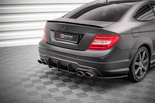 Street Pro Heckansatz Diffusor passend für Mercedes C Coupe AMG-Line C204 schwarz matt