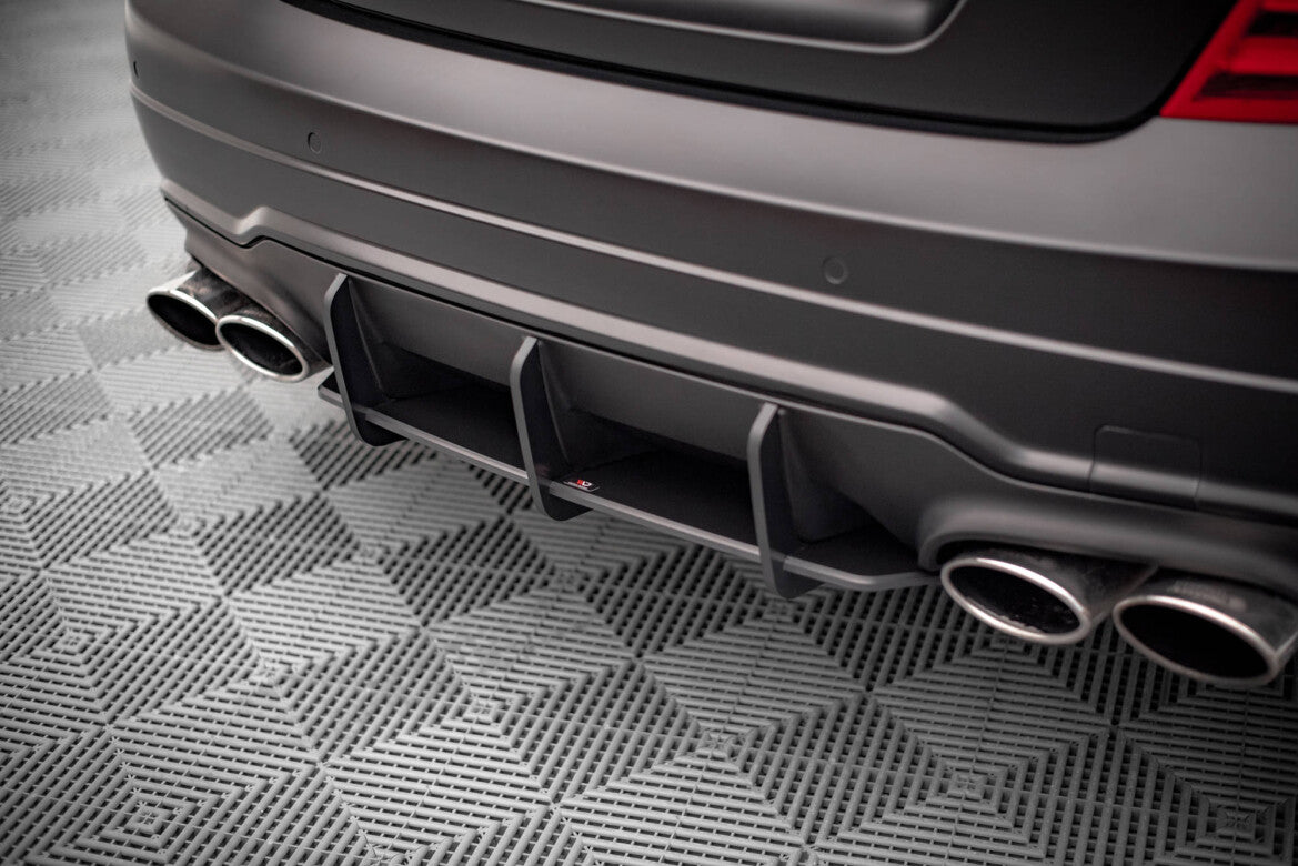 Street Pro Heckansatz Diffusor passend für Mercedes C Coupe AMG-Line C204 schwarz matt