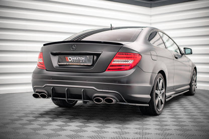 Street Pro Heckansatz Diffusor passend für Mercedes C Coupe AMG-Line C204 schwarz matt