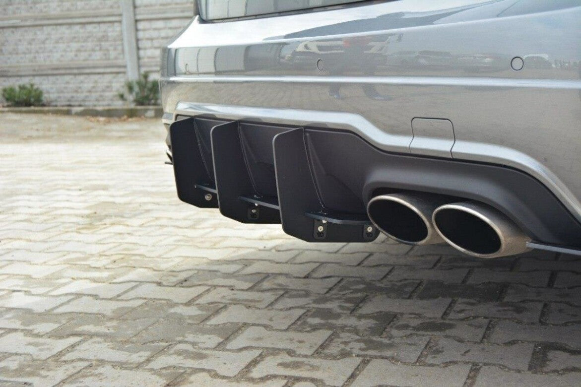 Street Pro Heckansatz Diffusor passend für Mercedes C Limousine / Kombi AMG-Line W204 / S204 schwarz matt