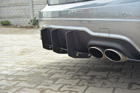 Street Pro Heckansatz Diffusor passend für Mercedes C Limousine / Kombi AMG-Line W204 / S204 schwarz matt