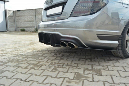 Street Pro Heckansatz Diffusor passend für Mercedes C Limousine / Kombi AMG-Line W204 / S204 schwarz matt