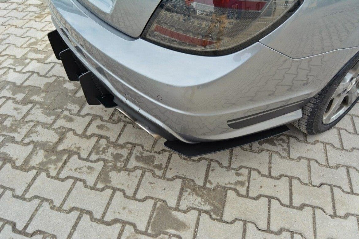 Street Pro Heckansatz Diffusor passend für Mercedes C Limousine / Kombi AMG-Line W204 / S204 schwarz matt