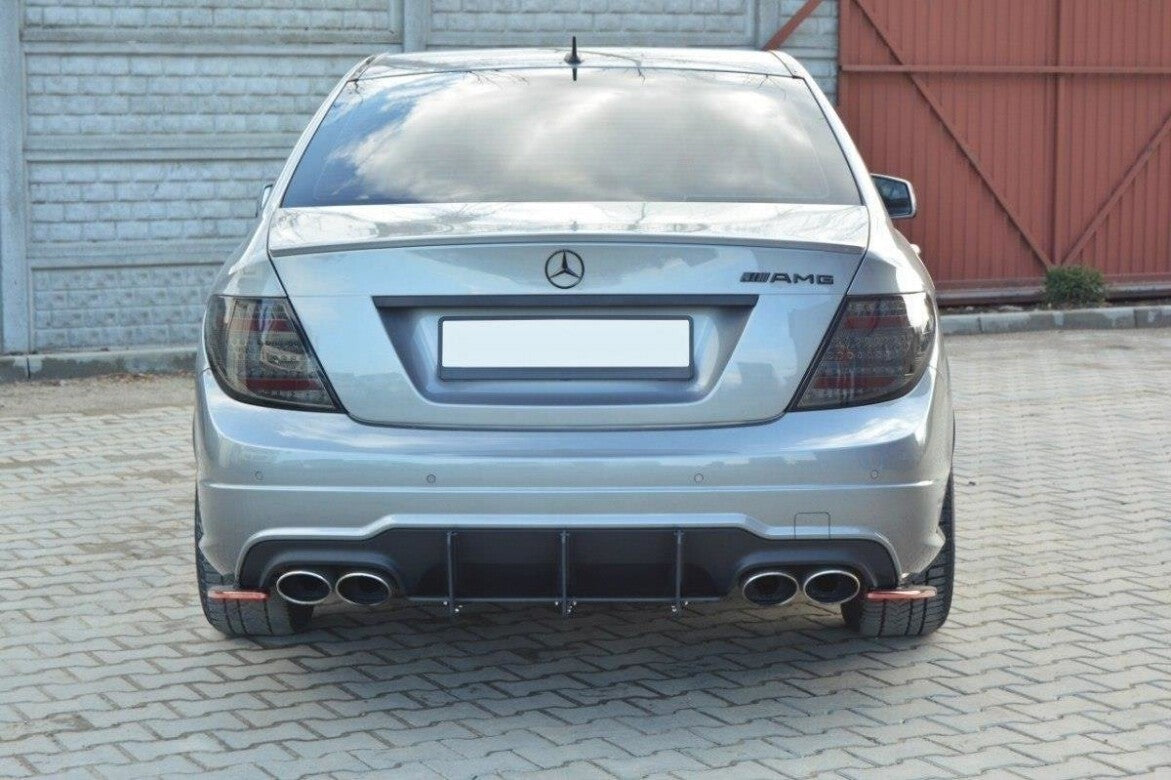 Street Pro Heckansatz Diffusor passend für Mercedes C Limousine / Kombi AMG-Line W204 / S204 schwarz matt