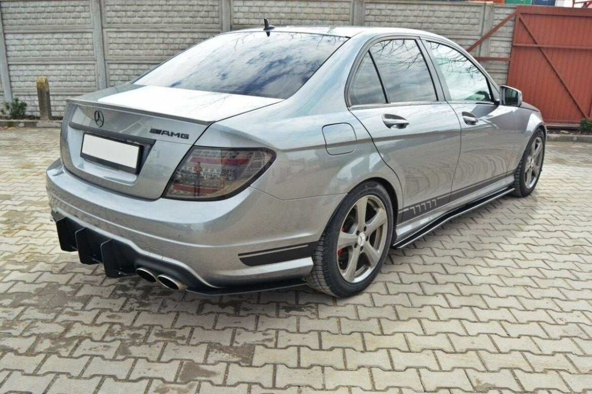 Street Pro Heckansatz Diffusor passend für Mercedes C Limousine / Kombi AMG-Line W204 / S204 schwarz matt