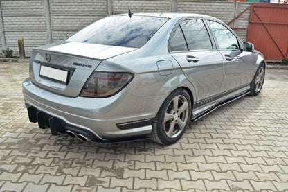 Street Pro Heckansatz Diffusor passend für Mercedes C Limousine / Kombi AMG-Line W204 / S204 schwarz matt