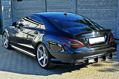 Street Pro Heckansatz Diffusor passend für Mercedes CLS C218 AMG LINE schwarz matt