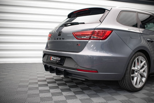 Street Pro Heckansatz Diffusor passend für Seat Leon FR Sportstourer Mk3 schwarz matt