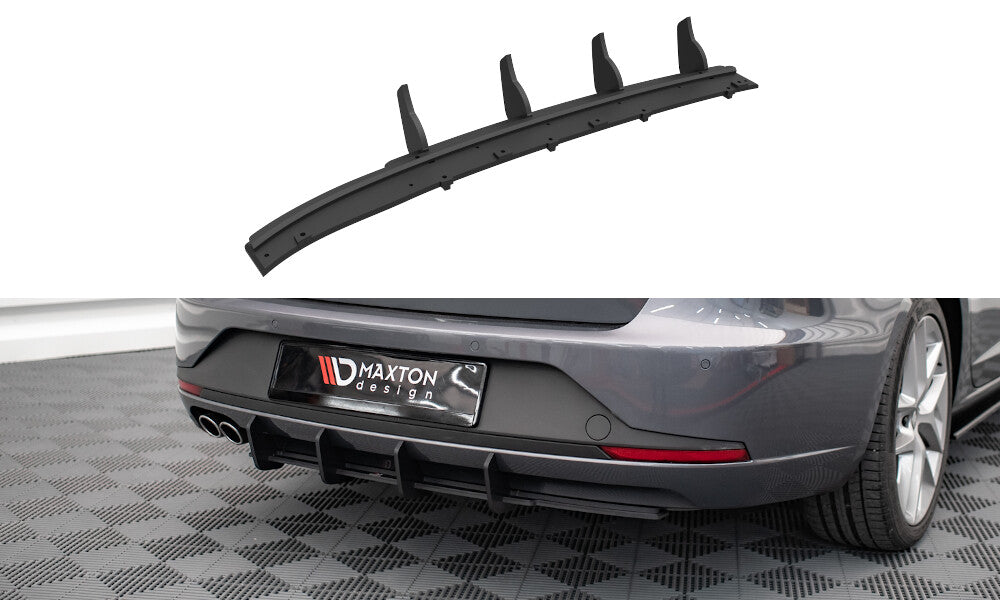 Street Pro Heckansatz Diffusor passend für Seat Leon FR Sportstourer Mk3 schwarz matt