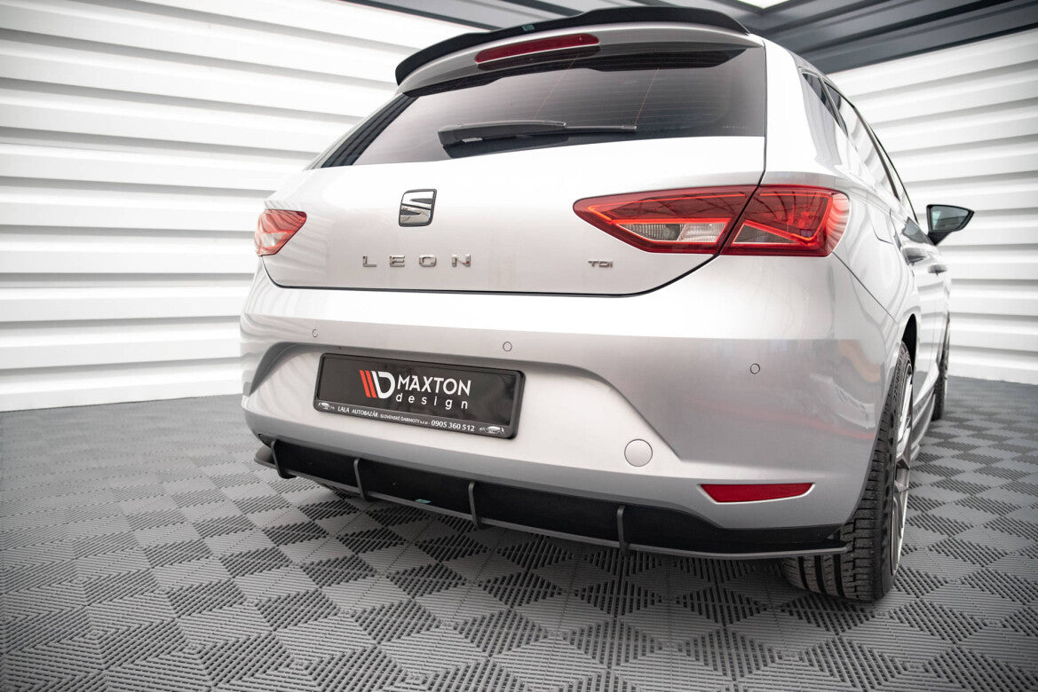 Street Pro Heckansatz Diffusor passend für Seat Leon Hatchback Mk3 schwarz matt