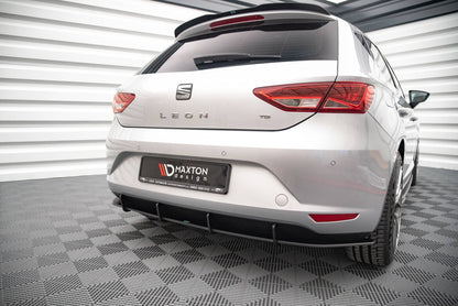 Street Pro Heckansatz Diffusor passend für Seat Leon Hatchback Mk3 schwarz matt