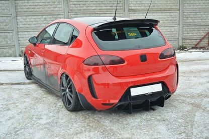 Street Pro Heckansatz Diffusor passend für Seat Leon MK2 MS DESIGN schwarz matt