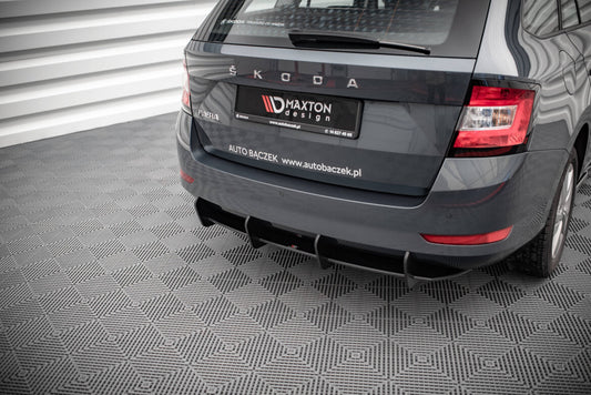 Street Pro Heckansatz Diffusor passend für Skoda Fabia Combi Mk3 FL schwarz matt