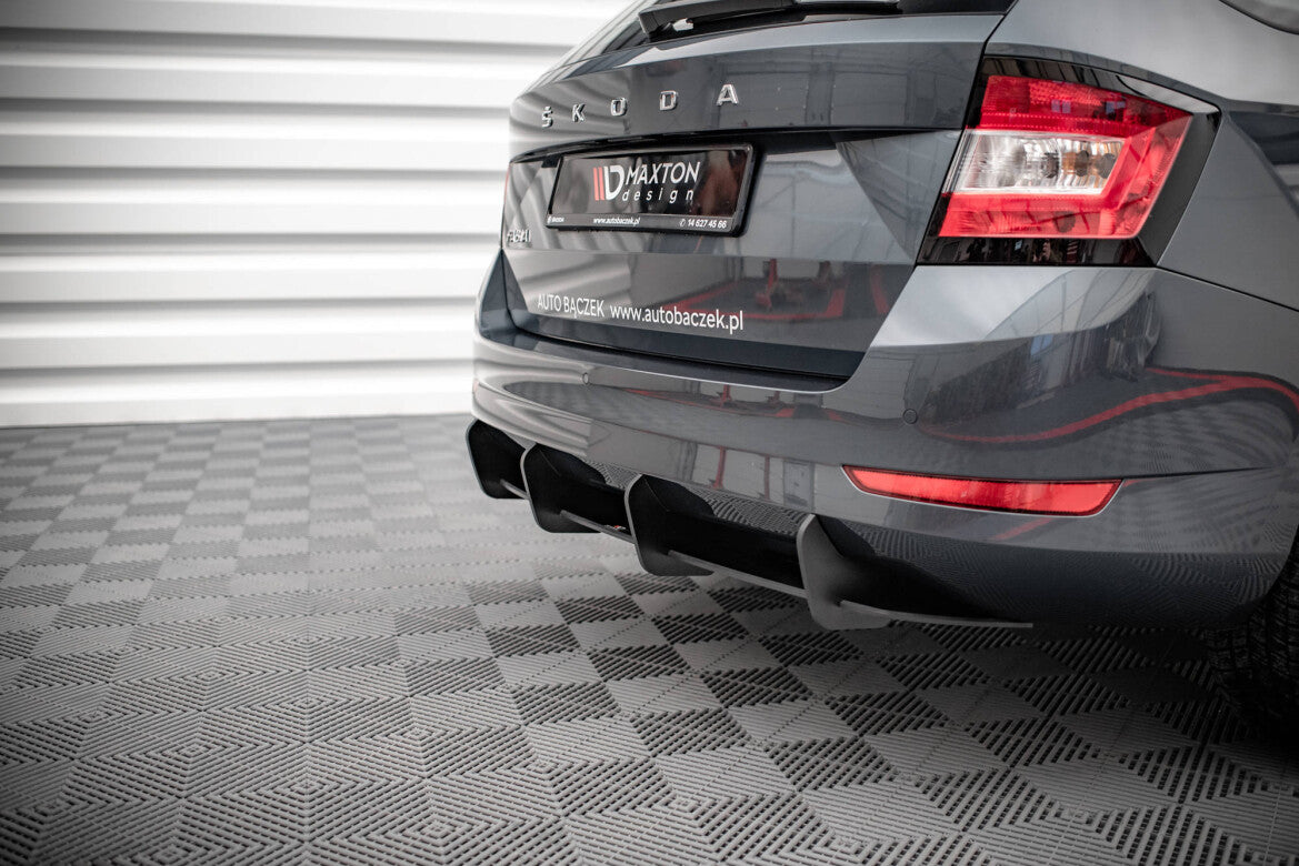 Street Pro Heckansatz Diffusor passend für Skoda Fabia Combi Mk3 FL schwarz matt