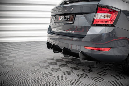 Street Pro Heckansatz Diffusor passend für Skoda Fabia Combi Mk3 FL schwarz matt