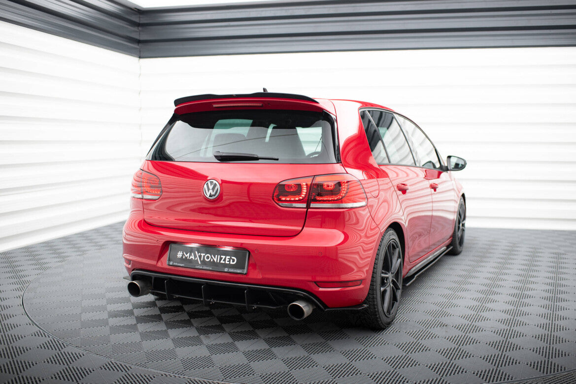 Street Pro Heckansatz Diffusor passend für & Street Pro Diffusor Flaps passend für VW Golf 6 GTI / 35TH schwarz matt