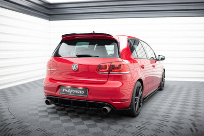 Street Pro Heckansatz Diffusor passend für & Street Pro Diffusor Flaps passend für VW Golf 6 GTI / 35TH schwarz matt