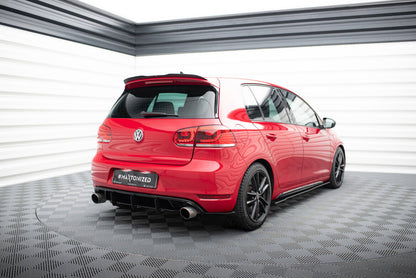 Street Pro Heckansatz Diffusor passend für & Street Pro Diffusor Flaps passend für VW Golf 6 GTI / 35TH schwarz matt