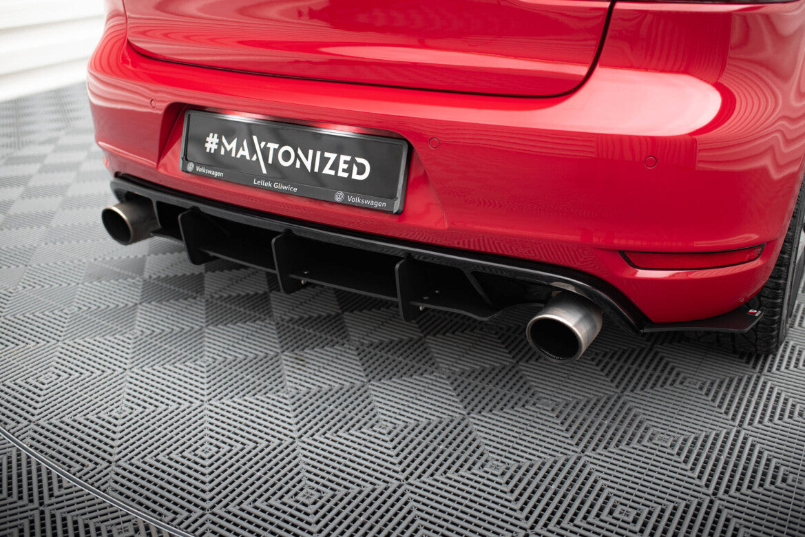 Street Pro Heckansatz Diffusor passend für & Street Pro Diffusor Flaps passend für VW Golf 6 GTI / 35TH schwarz matt