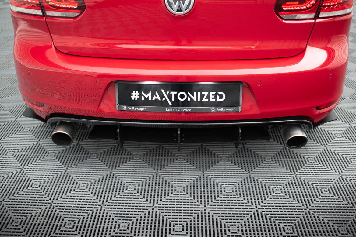 Street Pro Heckansatz Diffusor passend für & Street Pro Diffusor Flaps passend für VW Golf 6 GTI / 35TH schwarz matt