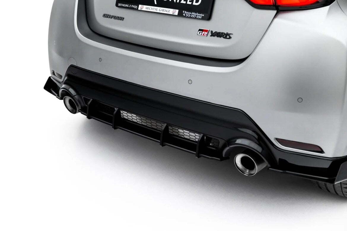 Street Pro Heckansatz Diffusor passend für Toyota GR Yaris Mk4 Facelift schwarz-rot