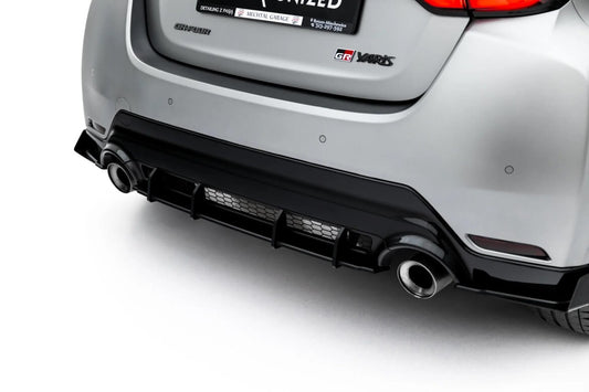 Street Pro Heckansatz Diffusor passend für Toyota GR Yaris Mk4 Facelift schwarz-rot