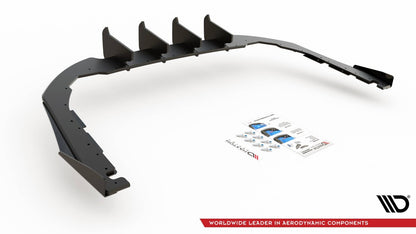Street Pro Heckansatz Diffusor passend für VW Arteon R-Line Limousine / Shooting Brake Mk1 schwarz matt + Hochglanz Flaps